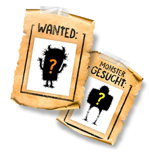 Steckbrief mit gesuchtem Monster Steckbrief mit gesuchtem Monster